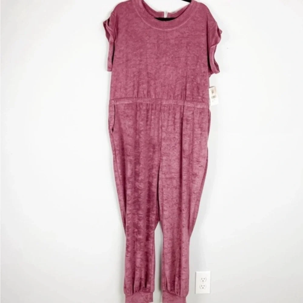A Beautiful Soul Plum Short Sleeve‎ Jumpsuit NWT